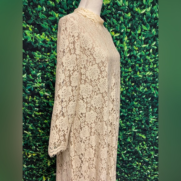 Dainty Jewells Elegant Cream Lace Dress Size M - Picture 2 of 12